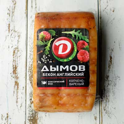 

Бекон Дымов, Бекон варёно-копчёный "Английский", вес (~1200 г)